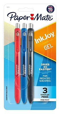 PaperMate InkJoy Gel Roller Pens Pink/Turquoise/Purple Assorted - 3 pack